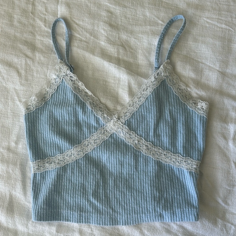 XS Blue Cropped tank top